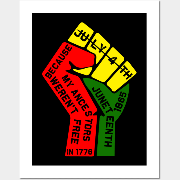 Juneteenth is My Independence Day Not July 4Th Juneteenth Ancestors Black African American Flag Pride Wall Art by David Darry